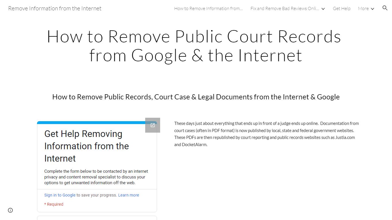 How to Remove Public Court Records from Google & the Internet