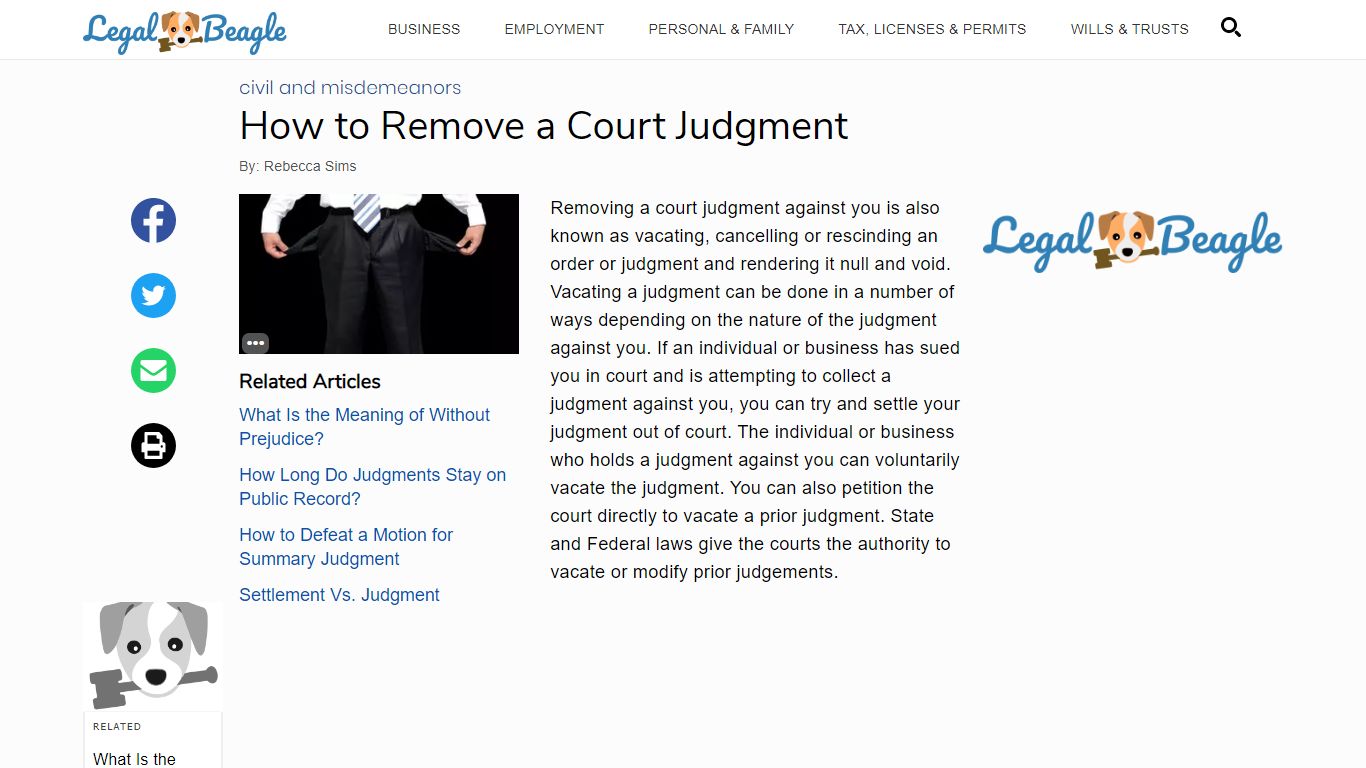How to Remove a Court Judgment | Legal Beagle